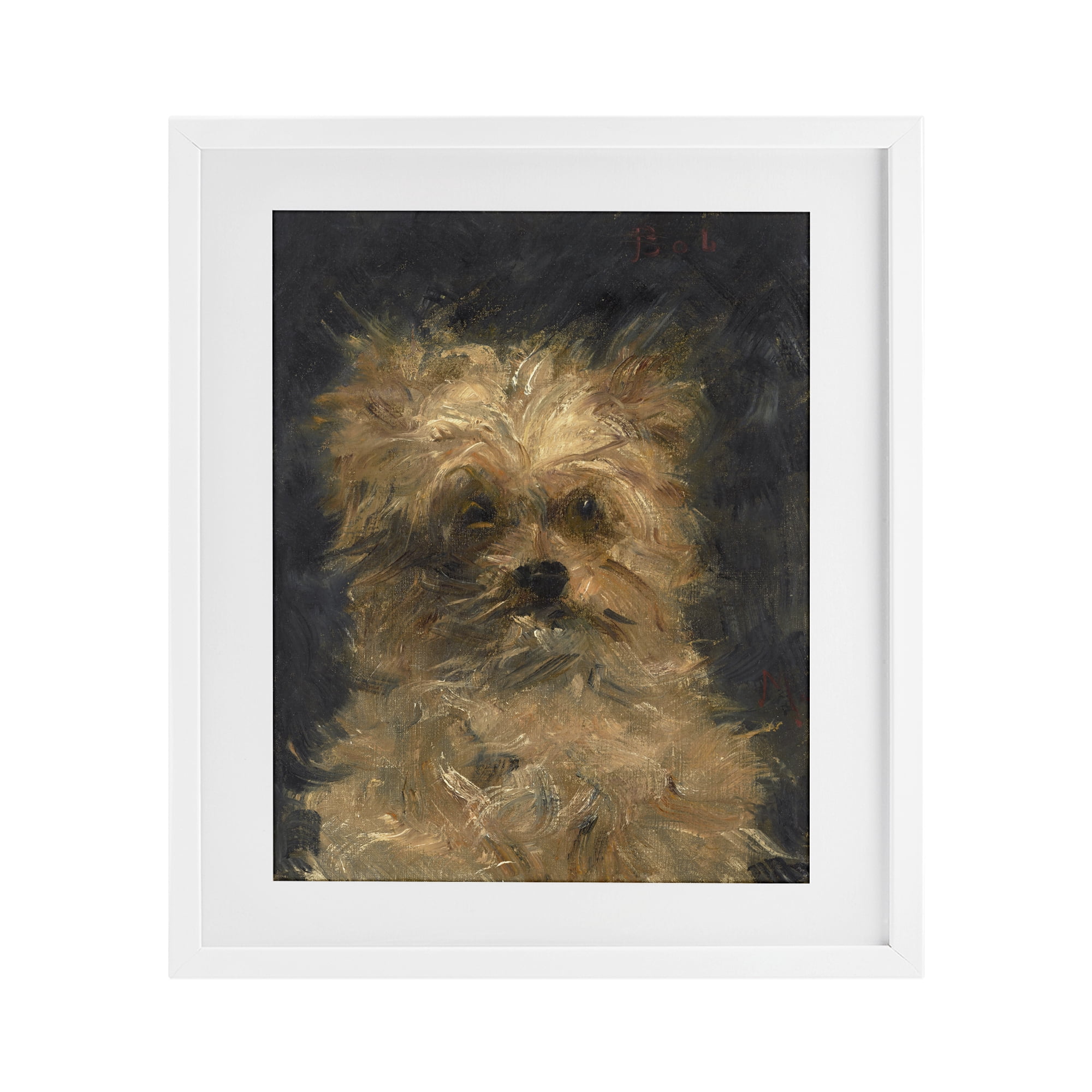 Stupell Industries Edouard Manet Dog Portrait White Framed Print Under Glass, design by Lil' Rue