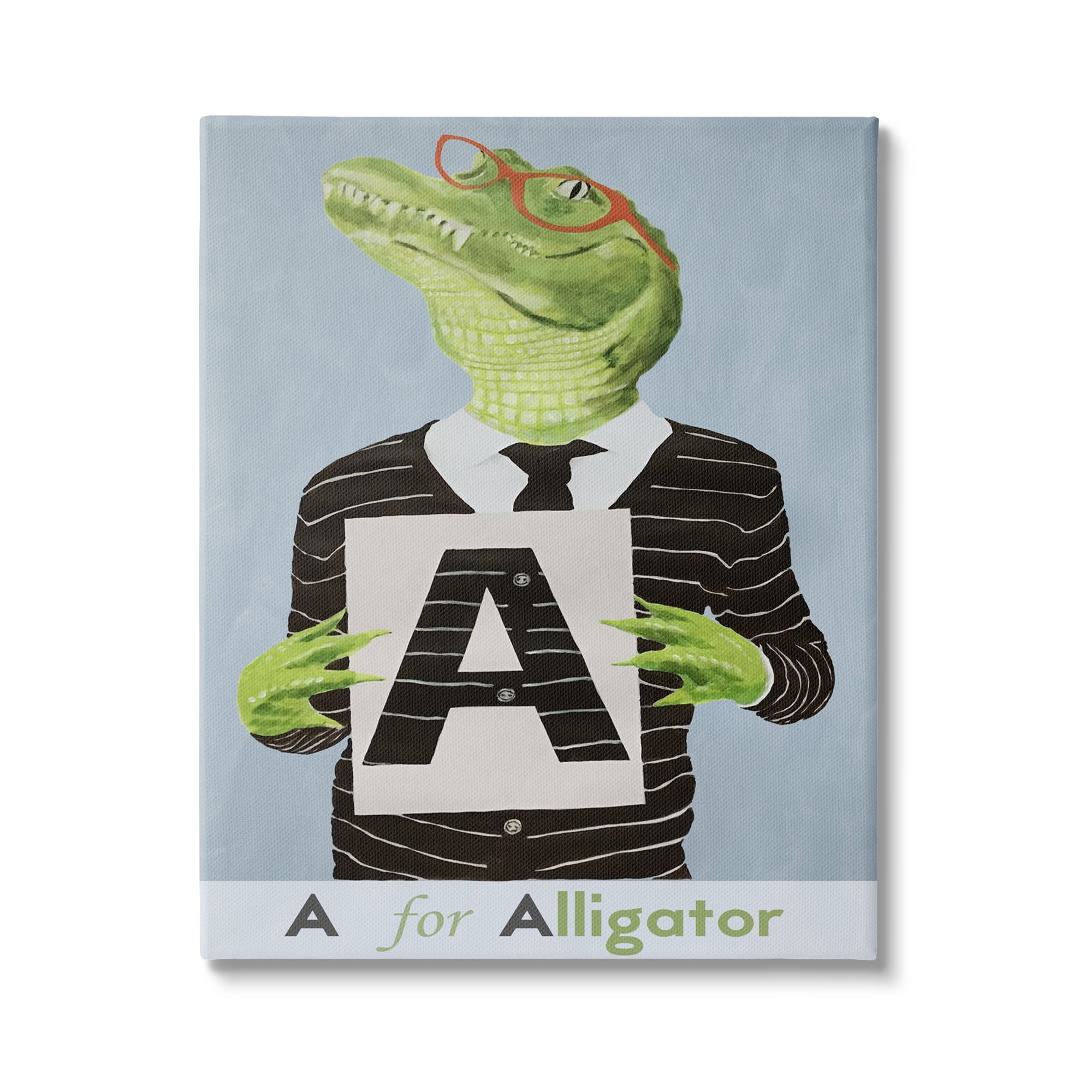 Stupell Industries Educational A For Alligator Animals & Insects Painting Gallery Wrapped Canvas Print Wall Art, 24 x 30
