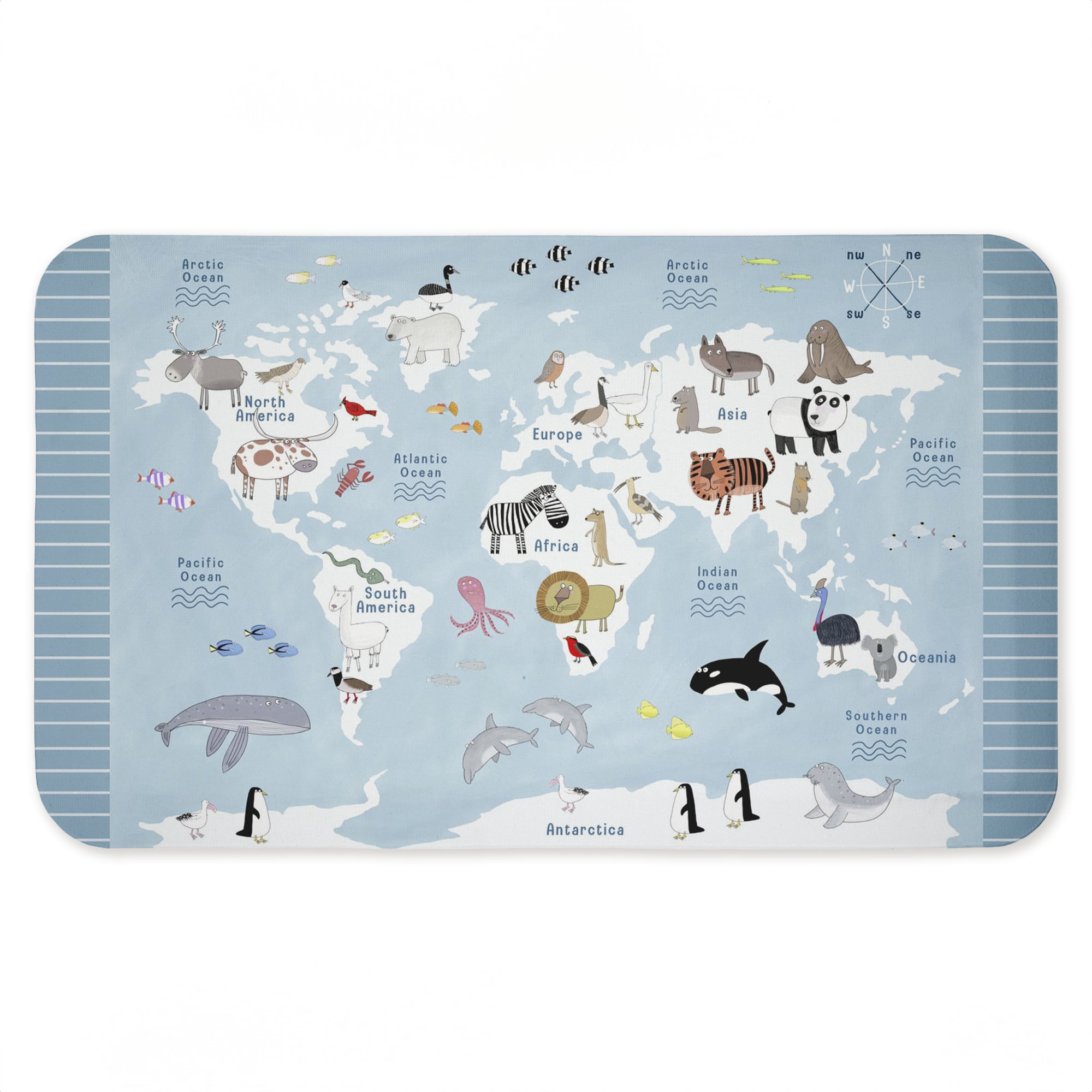Stupell Industries Educational Animals of the World Printed Anti-Fatigue Floor Mat, design by Carla Daly