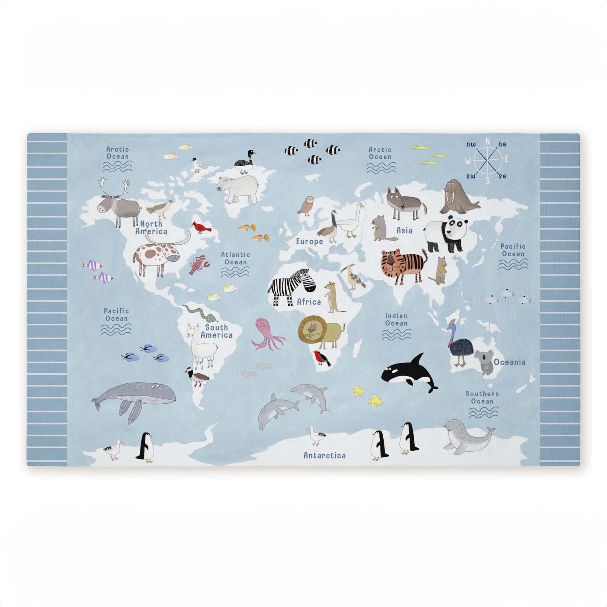 Stupell Industries Educational Animals of the World Printed Outdoor Door Floor Mat, design by Carla Daly