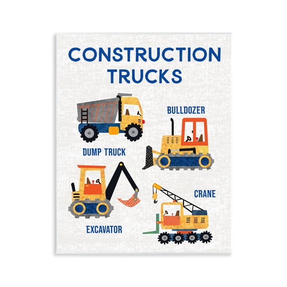 Stupell Industries Educational Construction Trucks Quotes and Sayings Painting Unframed Art Print Wall Art, 11 x 14