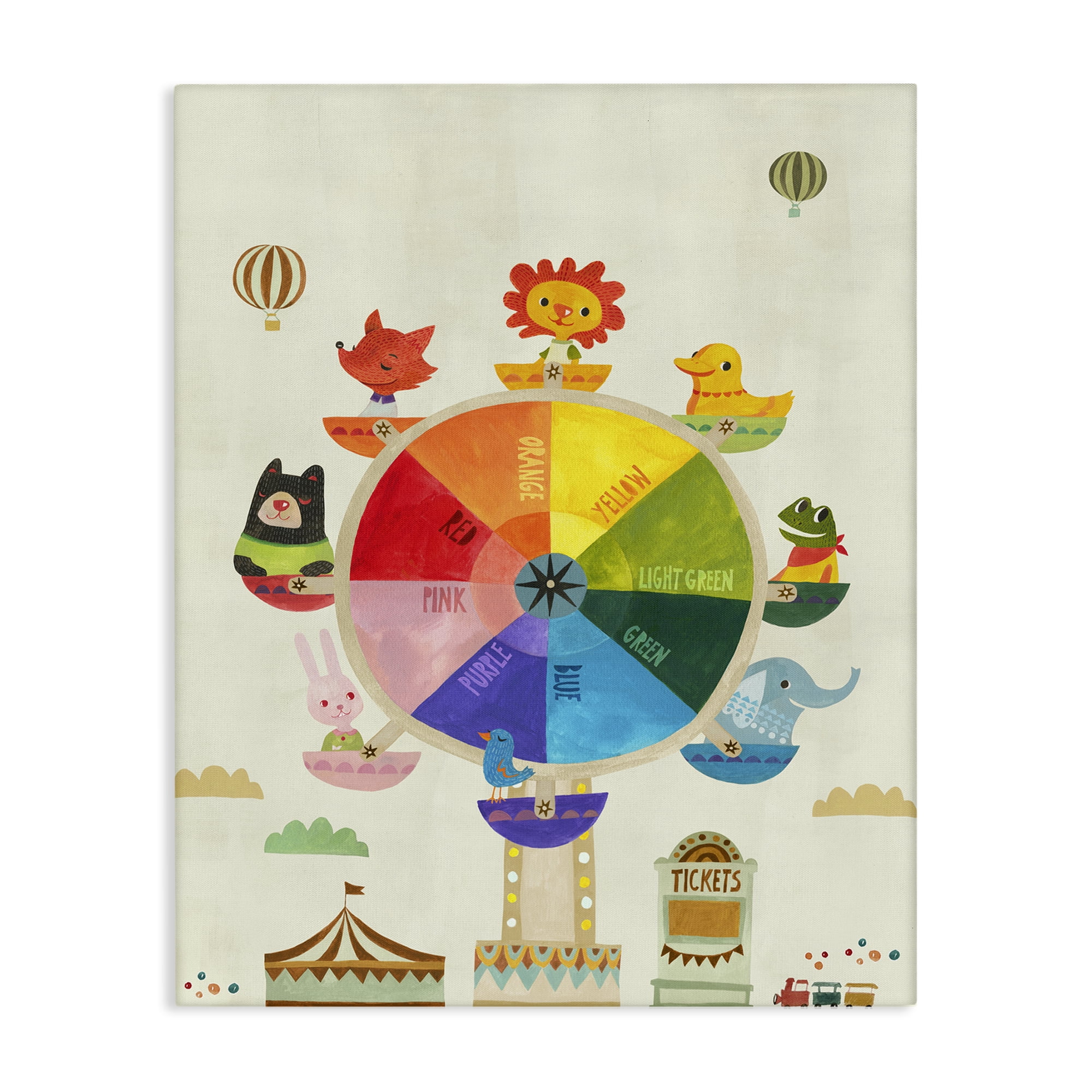 Stupell Industries Educational Hue Ferris Wheel Education Painting Wrapped Canvas Art Print Wall Art, 30 x 40