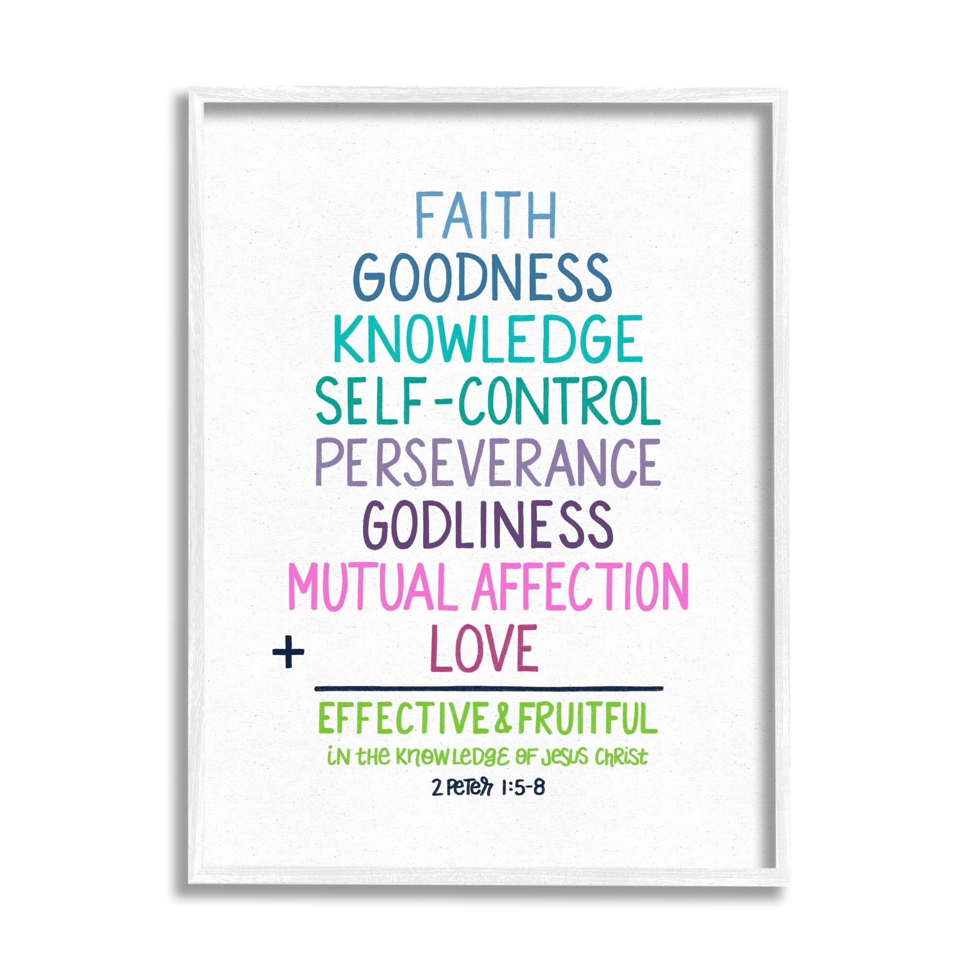 Stupell Industries Effective & Fruitful In Knowledge Peter 1:5-8 Proverbs, 24 x 30, Design by Raye Allison Creations