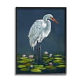 thumbnail image 1 of Stupell Industries Egret Bird Standing Lily Pad Pond Deep Blue, 11 x 14, Design by Lucca Sheppard, 1 of 5