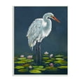 thumbnail image 1 of Stupell Industries Egret Bird Standing Lily Pad Pond Deep Blue, 13 x 19, Design by Lucca Sheppard, 1 of 5