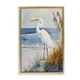 thumbnail image 1 of Stupell Industries Coastal Egret By The Waves Gold Floating Frame Canvas Art, 17 x 25, by Petals Prints Design, 1 of 8