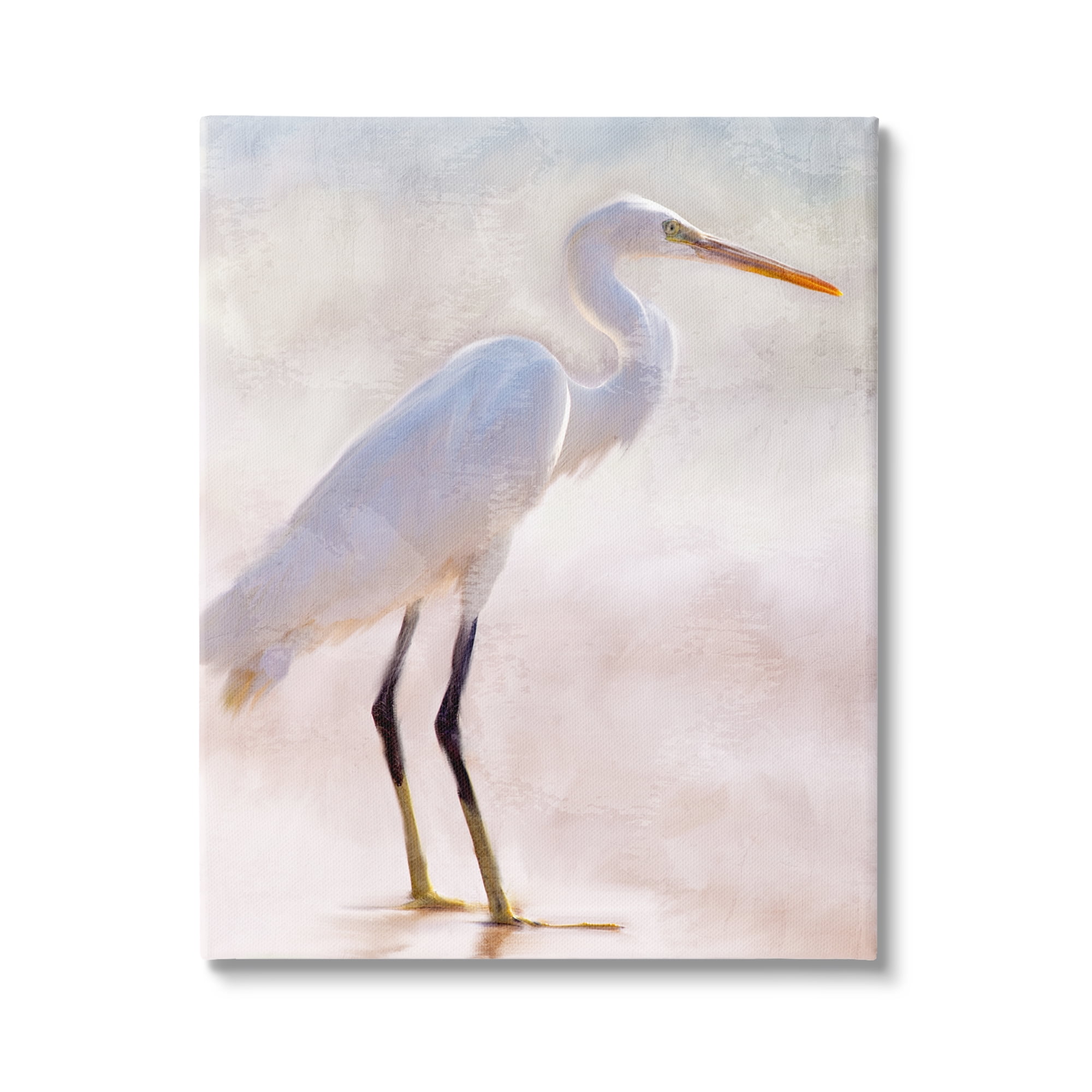 Stupell Industries Egret Wildlife Portrait Animals & Insects Painting Gallery Wrapped Canvas Print Wall Art, 36 x 48