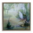 thumbnail image 1 of Stupell Industries Rustic Lodge Egrets & Marshland Edge Brown Floating Frame Canvas Art, 25 x 25, by Floy Zittin, 1 of 8