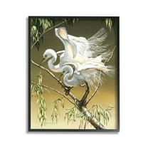 Stupell Industries Egrets Perched on Branch Animals & Insects Painting Black Framed Art Print Wall Art, 11 x 14