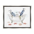 thumbnail image 1 of Stupell Industries Egrets in Nautical Bathtub Animals & Insects Painting Gray Floater Framed Art Print Wall Art, 21 x 17, 1 of 10