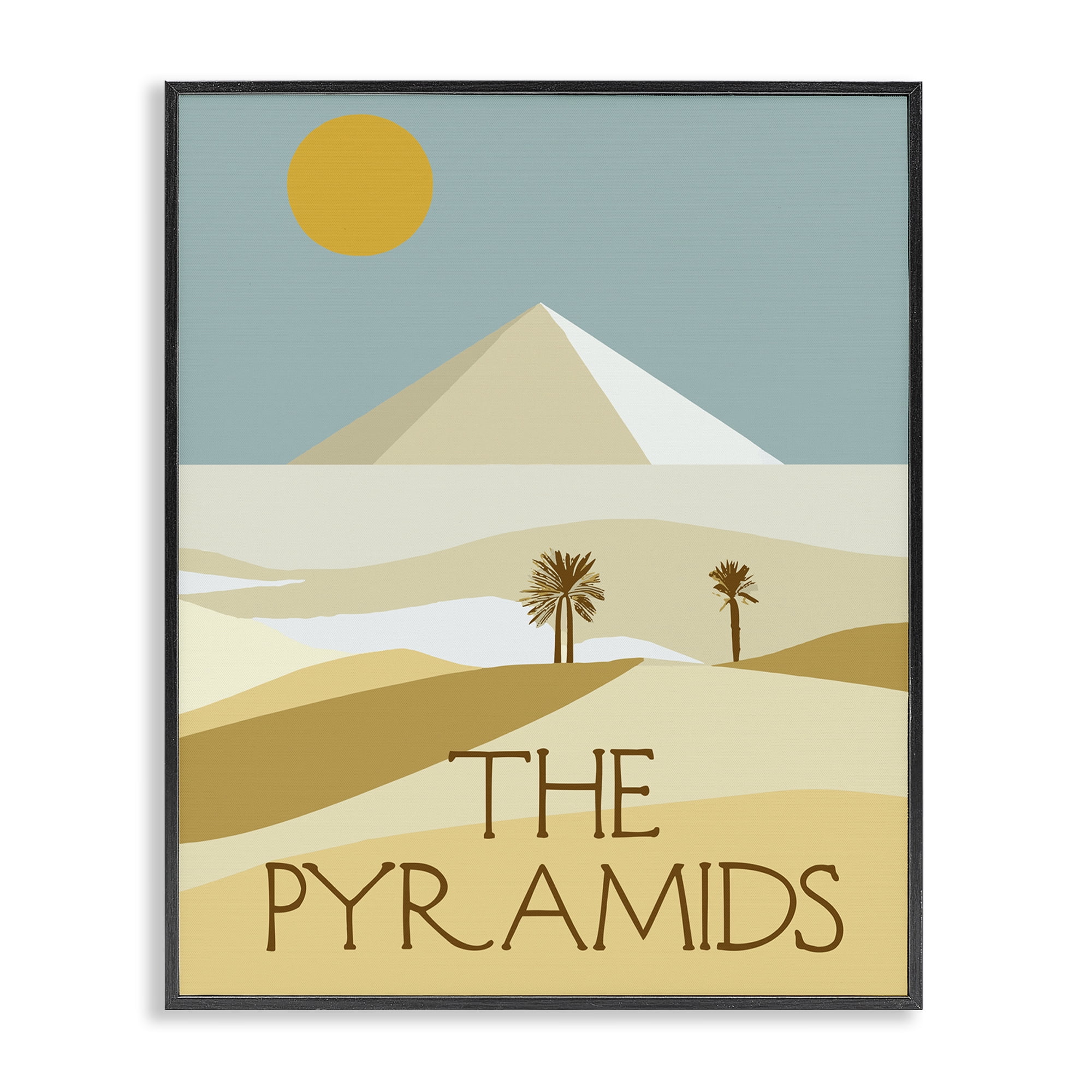 Stupell Industries Egypt Pyramids Landmark Landscape & Nature Painting Black Framed Art Print Wall Art, 11 x 14