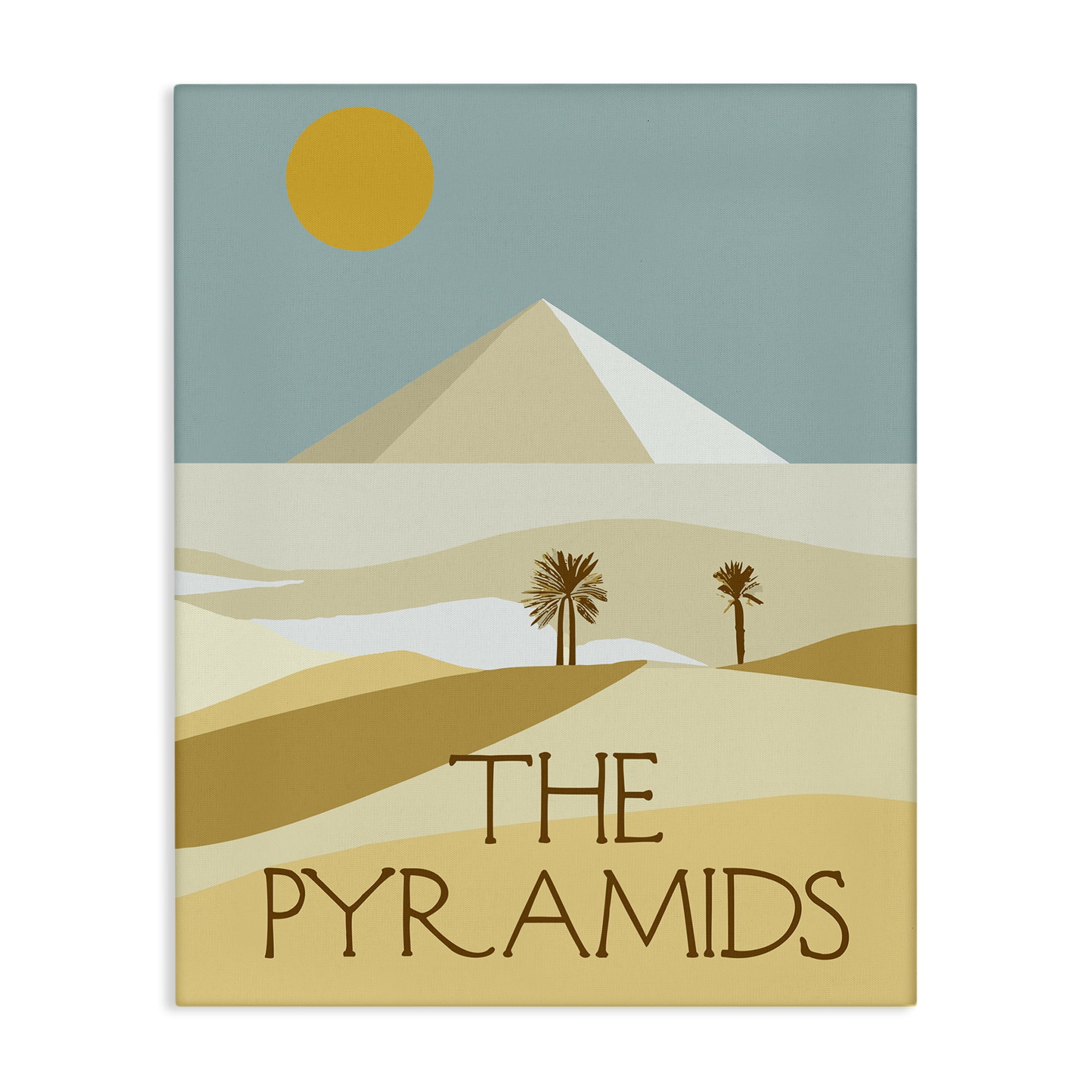 Stupell Industries Egypt Pyramids Landmark Landscape & Nature Painting Wrapped Canvas Art Print Wall Art, 16 x 20