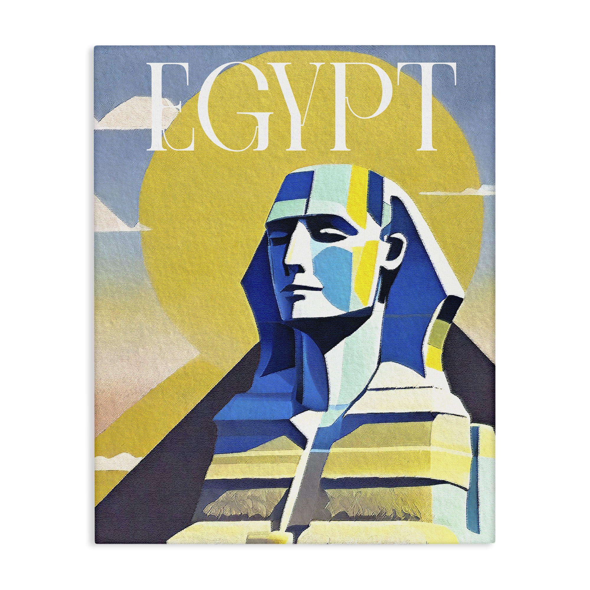 Stupell Industries Egypt Sphinx Landmark Buildings & Architecture Painting Wrapped Canvas Art Print Wall Art, 24 x 30