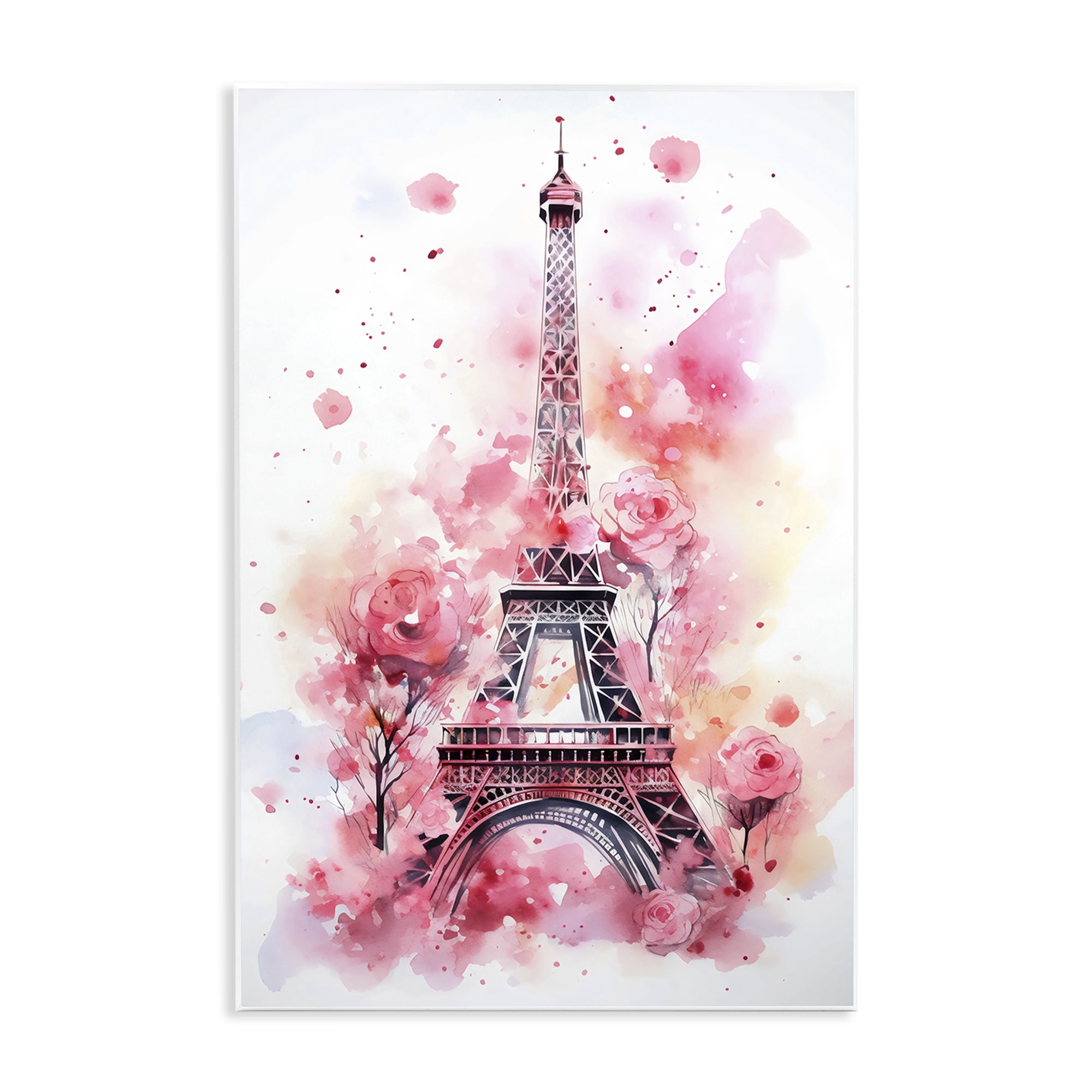 Stupell Industries Eiffel Tower In Roses Wall Plaque Art, design by Creative Studio