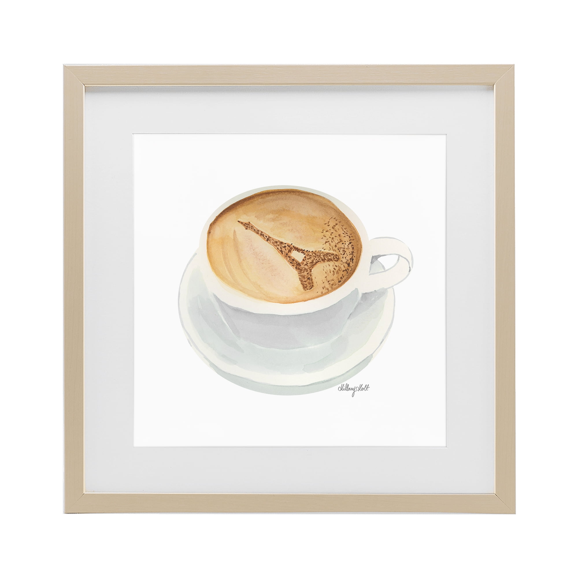 Stupell Industries Eiffel Tower Latte Birch Framed Print Under Glass, design by Hillary Holt