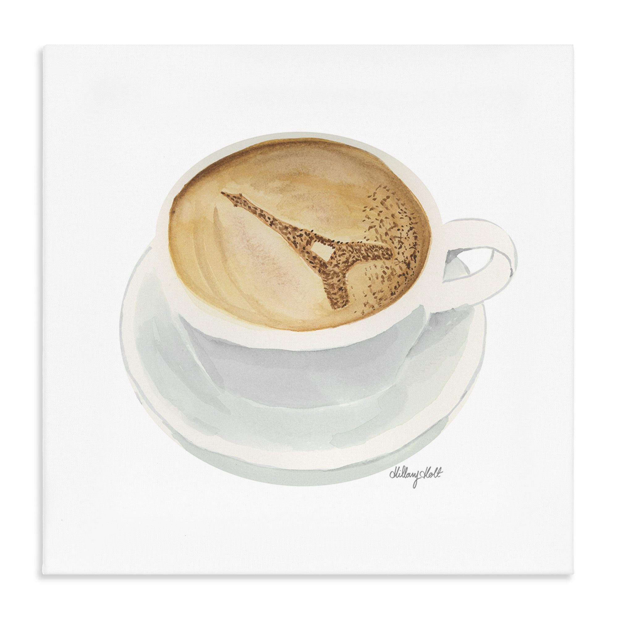 Stupell Industries Eiffel Tower Latte Canvas Wall Art, design by Hillary Holt