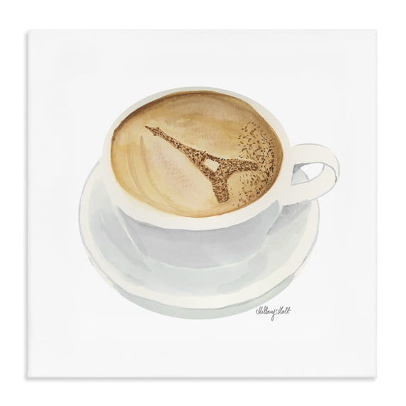 Stupell Industries Modern Eiffel Tower Latte Canvas Art, 17 x 17, by Hillary Holt