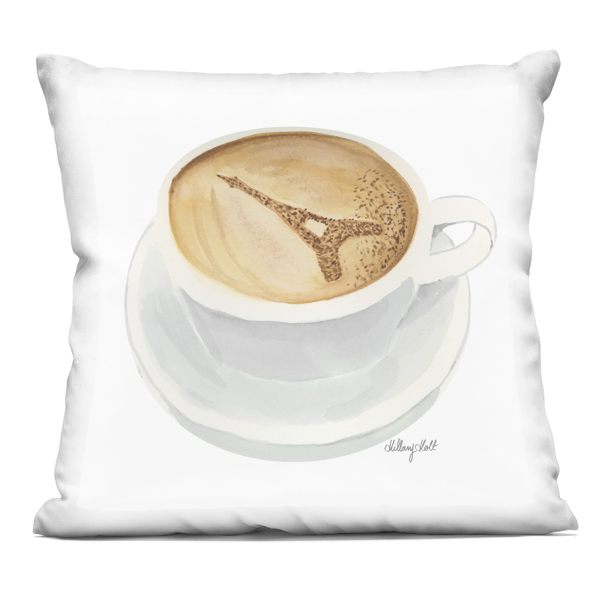 Stupell Industries Eiffel Tower Latte Decorative Printed Throw Pillow, design by Hillary Holt, 18 x 7 x 18