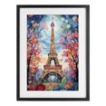 thumbnail image 1 of Stupell Industries Modern Eiffel Tower Nighttime Bloom Black Framed Print Under Glass, 17 x 23, by Creative Studio, 1 of 8