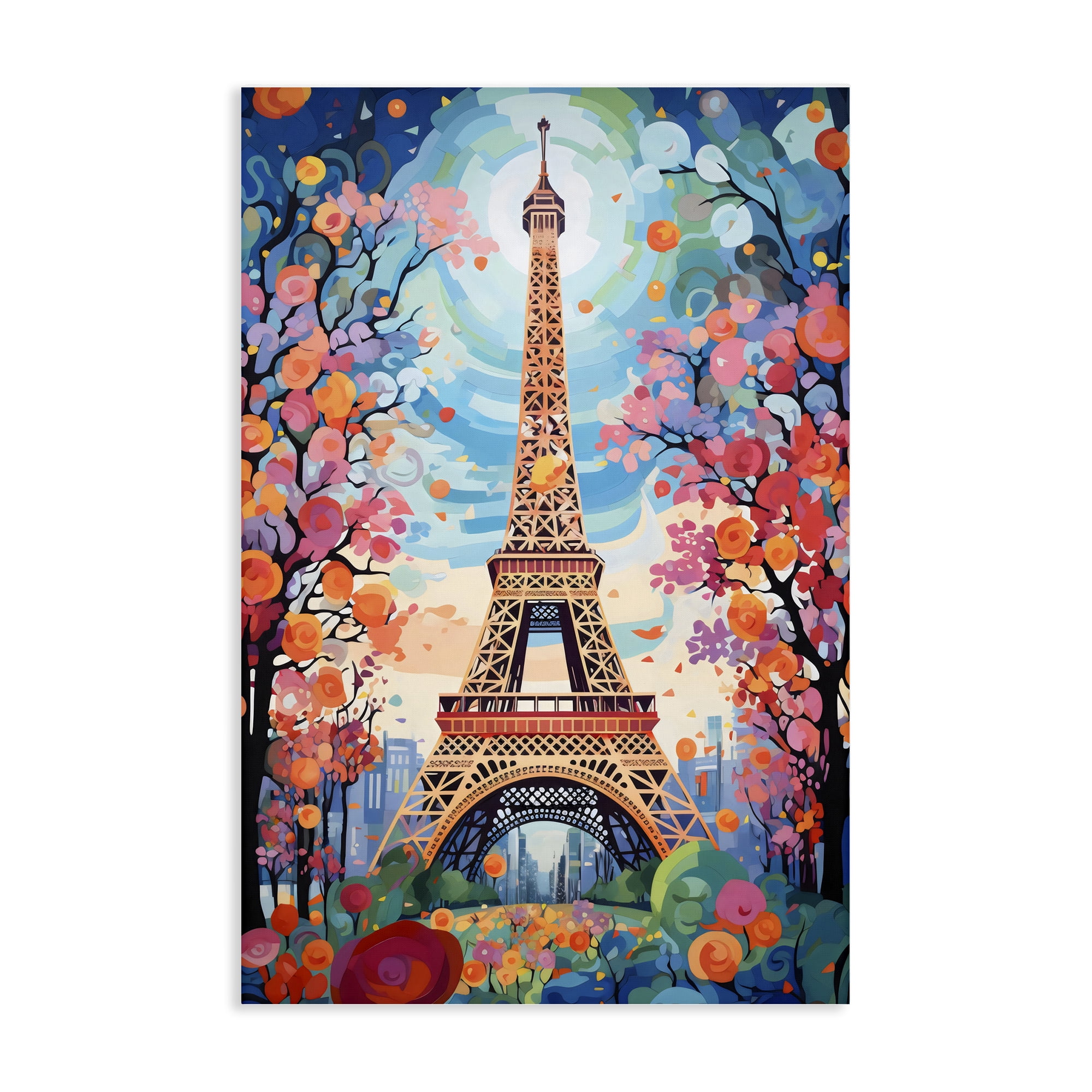 Stupell Industries Eiffel Tower Nighttime Bloom Canvas Wall Art, design by Creative Studio
