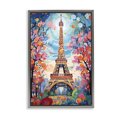 thumbnail image 1 of Stupell Industries Modern Eiffel Tower Nighttime Bloom Gray Floating Frame Canvas Art, 17 x 25, by Creative Studio, 1 of 8