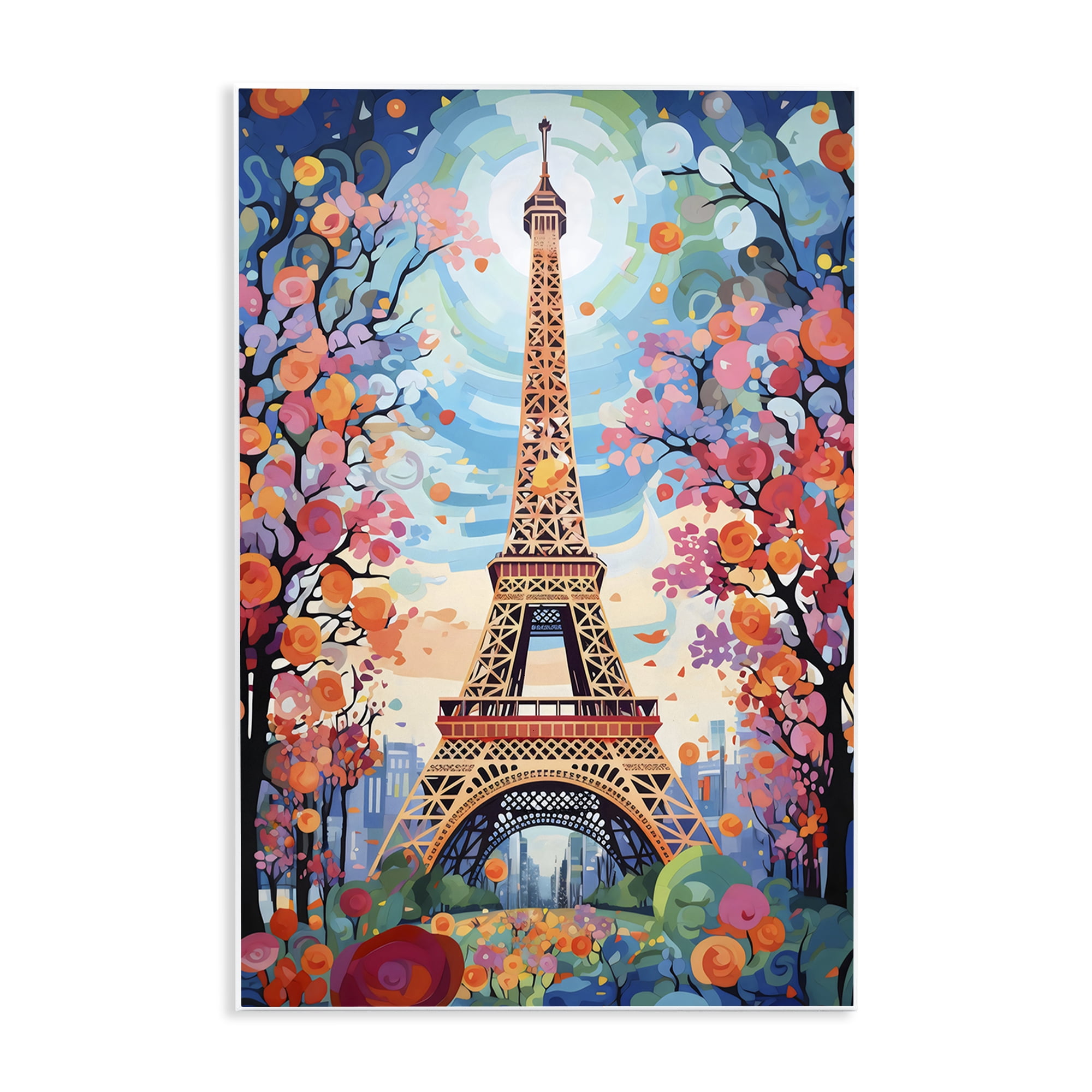 Stupell Industries Eiffel Tower Nighttime Bloom Wall Plaque Art, design by Creative Studio