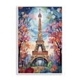 thumbnail image 1 of Stupell Industries Modern Eiffel Tower Nighttime Bloom White Framed Giclee Art, 16 x 24, by Creative Studio, 1 of 8