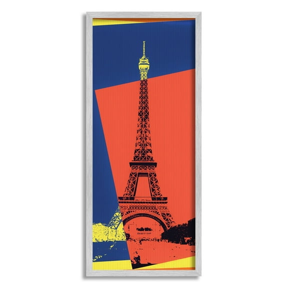 Stupell Industries Eiffel Tower Parisian Pop Art Travel Poster Collage,10 x 24, Design by Daniel Sproul