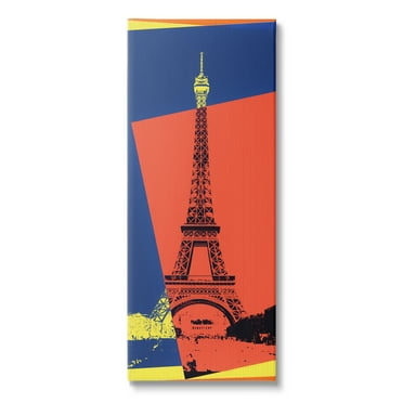Stupell Industries Eiffel Tower Parisian Pop Art Travel Poster Collage,17 x 40, Design by Daniel Sproul