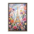 thumbnail image 1 of Stupell Industries Modern Eiffel Tower Surrounded By Florals Brown Floating Frame Canvas Art, 21 x 31, by Creative Studio, 1 of 8