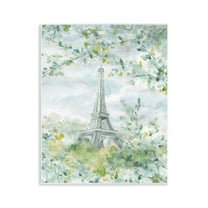 Stupell Industries Eiffel Tower Through Branches Plants & Flowers Painting Unframed Art Print Wall Art, 11 x 14