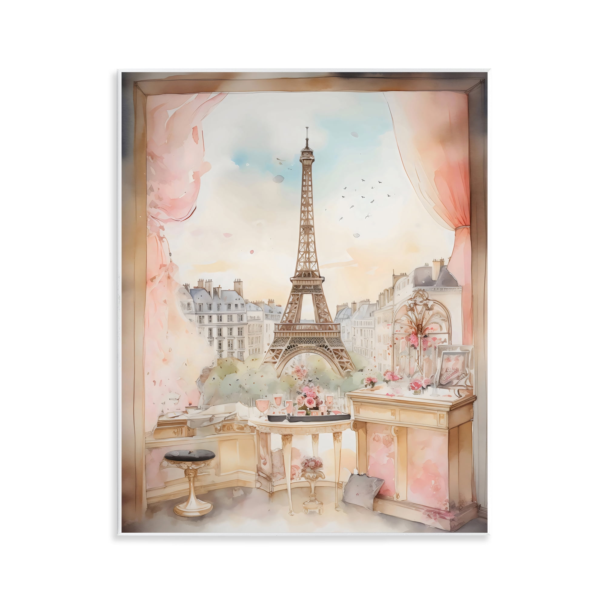 Stupell Industries Eiffel Tower Window View Wall Plaque Art, design by Creative Studio