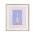 thumbnail image 1 of Stupell Industries Eiffel Tower over Pink Stripes Birch Framed Print Under Glass design by Pooja Dave, 21 x 17, 1 of 10