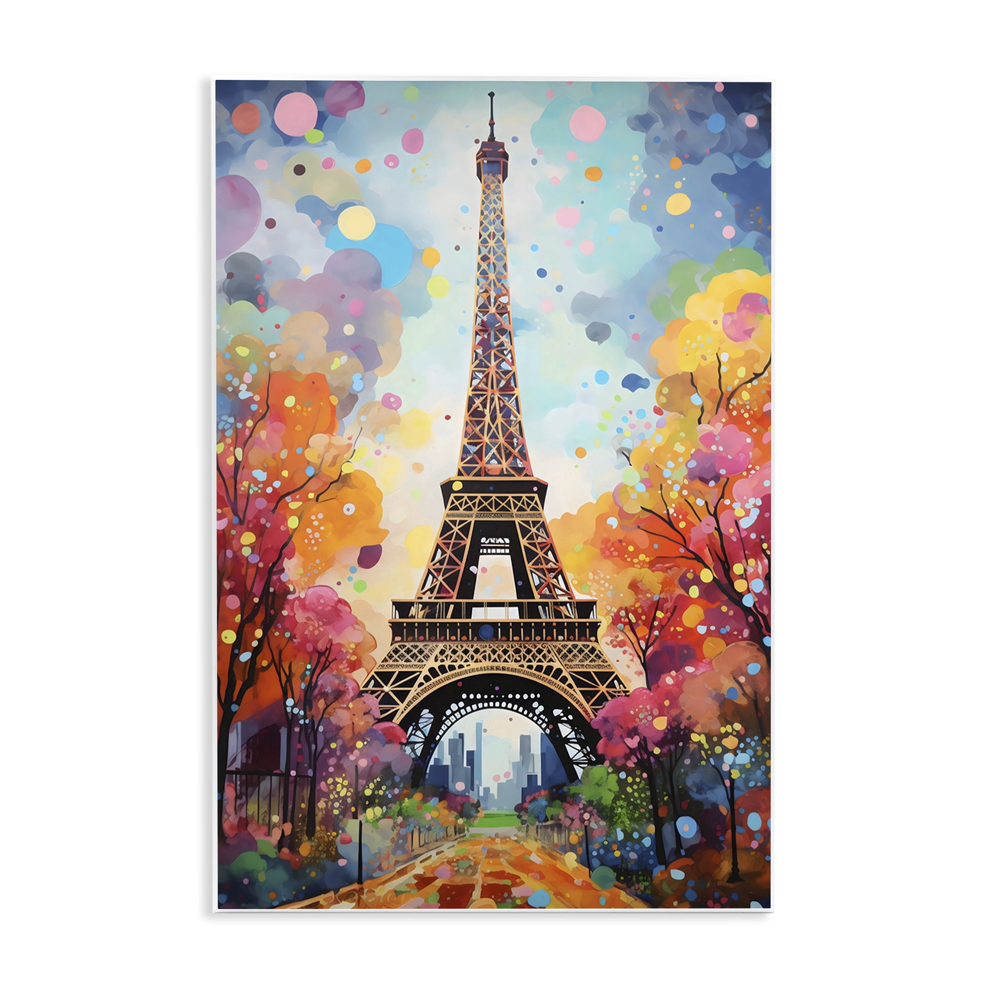 Stupell Industries Eiffel Tower with Colorful Trees Wall Plaque Art, design by Creative Studio