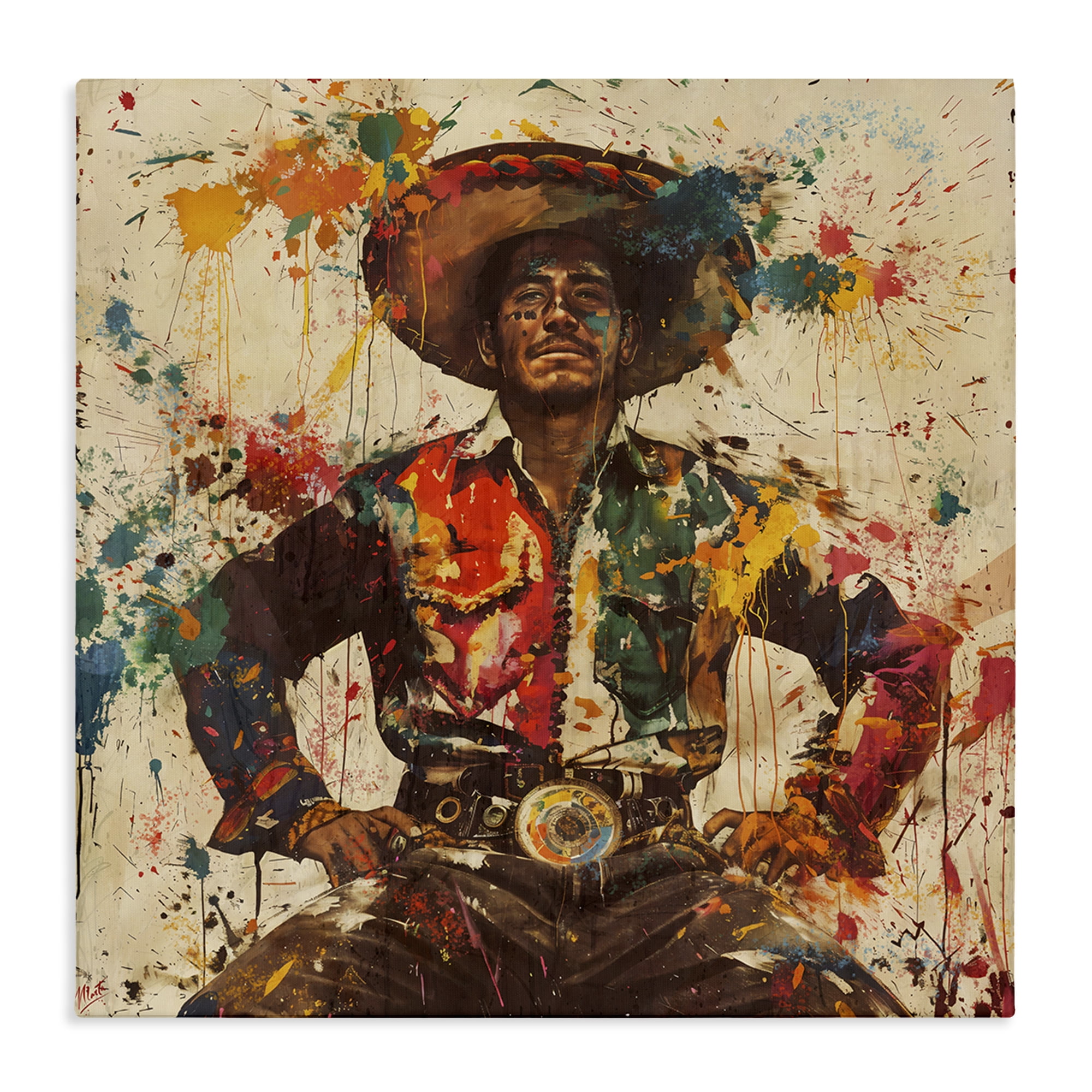 Stupell Industries El Mexicano with Paint Splatters Canvas Wall Art, design by Marta Wiley