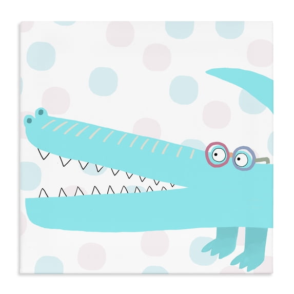 Stupell Industries Contemporary Electric Blue Crocodile Canvas Art, 17 x 17, by Carla Daly