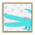 thumbnail image 1 of Stupell Industries Contemporary Electric Blue Crocodile Gold Floating Frame Canvas Art, 25 x 25, by Carla Daly, 1 of 8