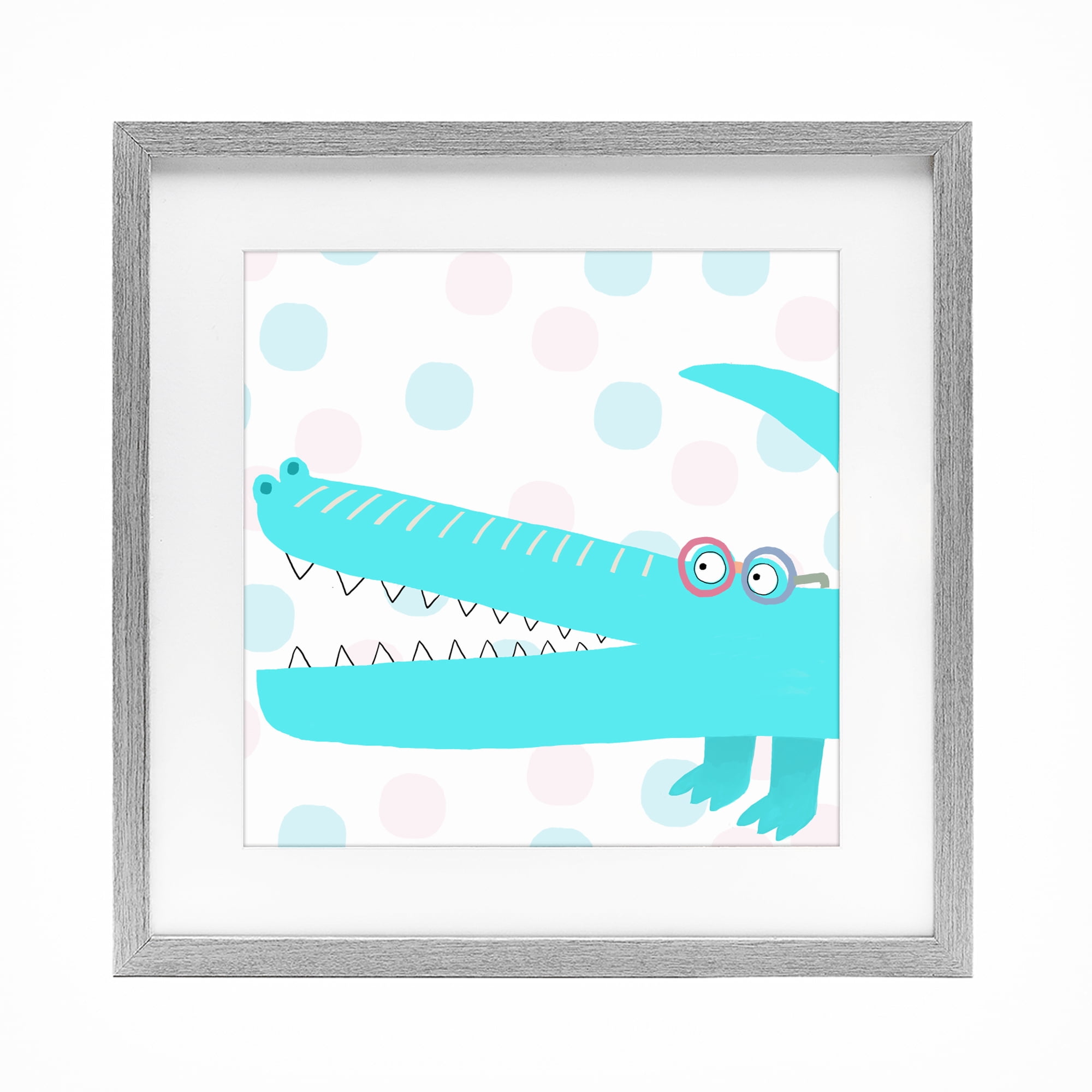 Stupell Industries Electric Blue Crocodile Gray Framed Print Under Glass, design by Carla Daly
