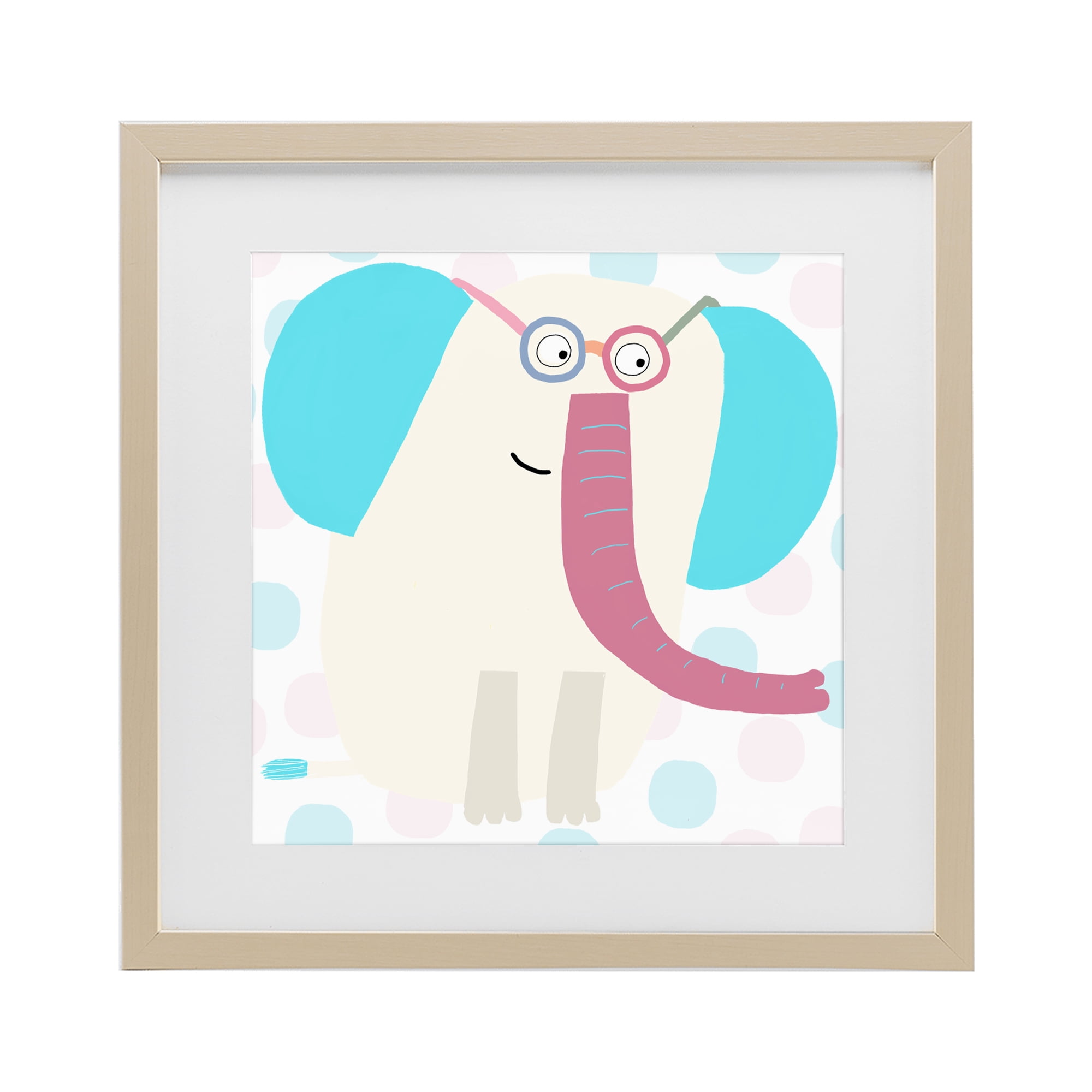 Stupell Industries Electric Blue Elephant Birch Framed Print Under Glass, design by Carla Daly