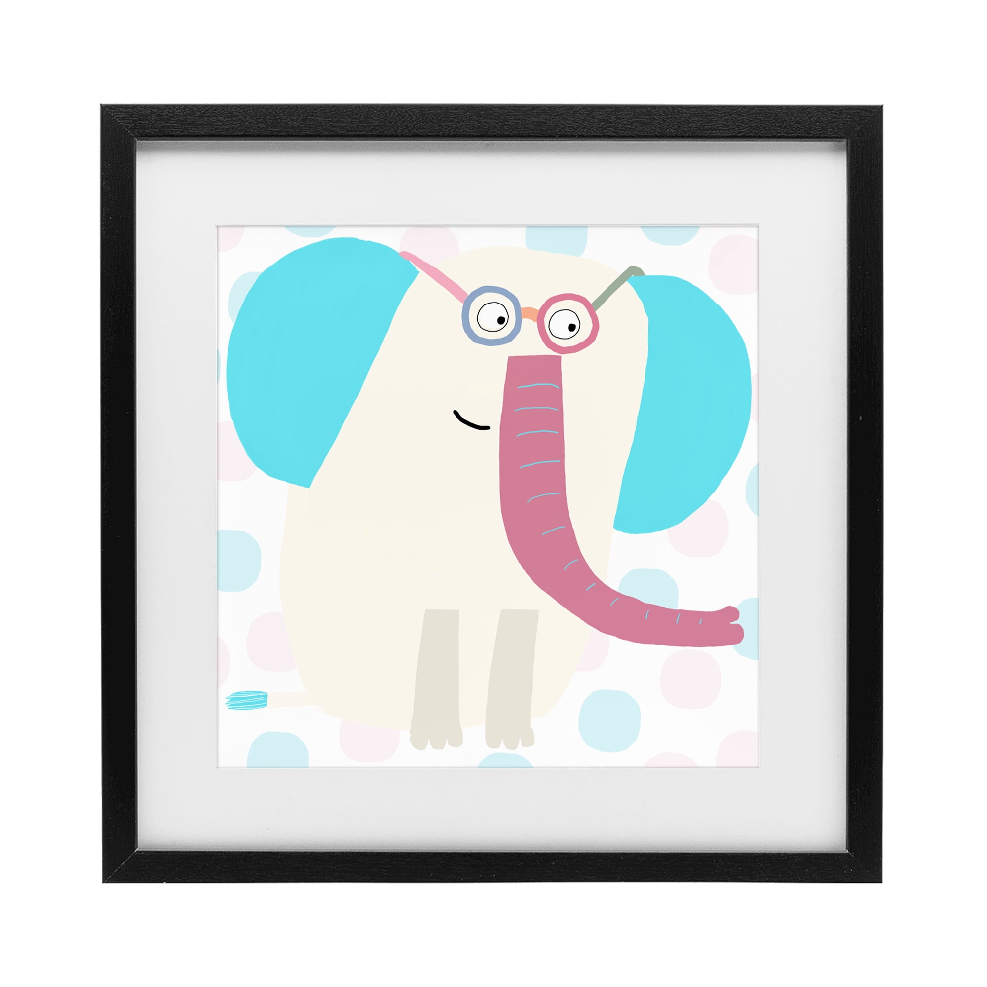 Stupell Industries Electric Blue Elephant Black Framed Print Under Glass, design by Carla Daly