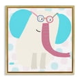 thumbnail image 1 of Stupell Industries Contemporary Electric Blue Elephant Gold Floating Frame Canvas Art, 18 x 18, by Carla Daly, 1 of 8