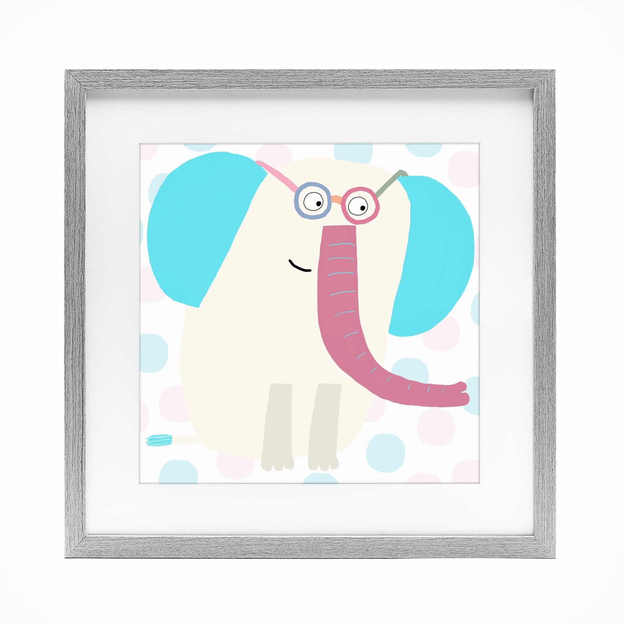 Stupell Industries Electric Blue Elephant Gray Framed Print Under Glass, design by Carla Daly