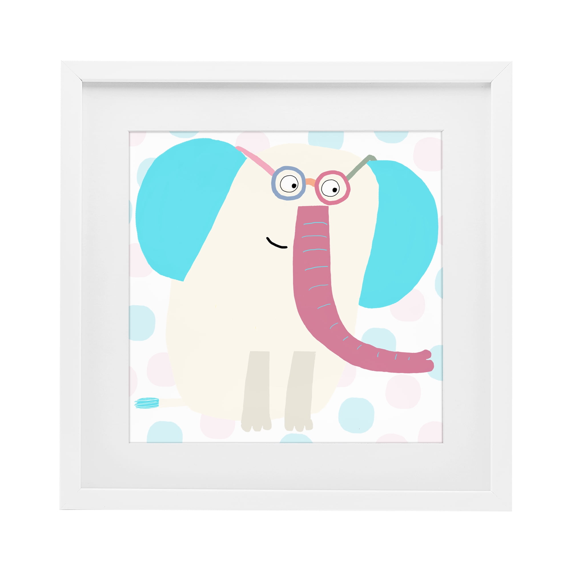 Stupell Industries Electric Blue Elephant White Framed Print Under Glass, design by Carla Daly
