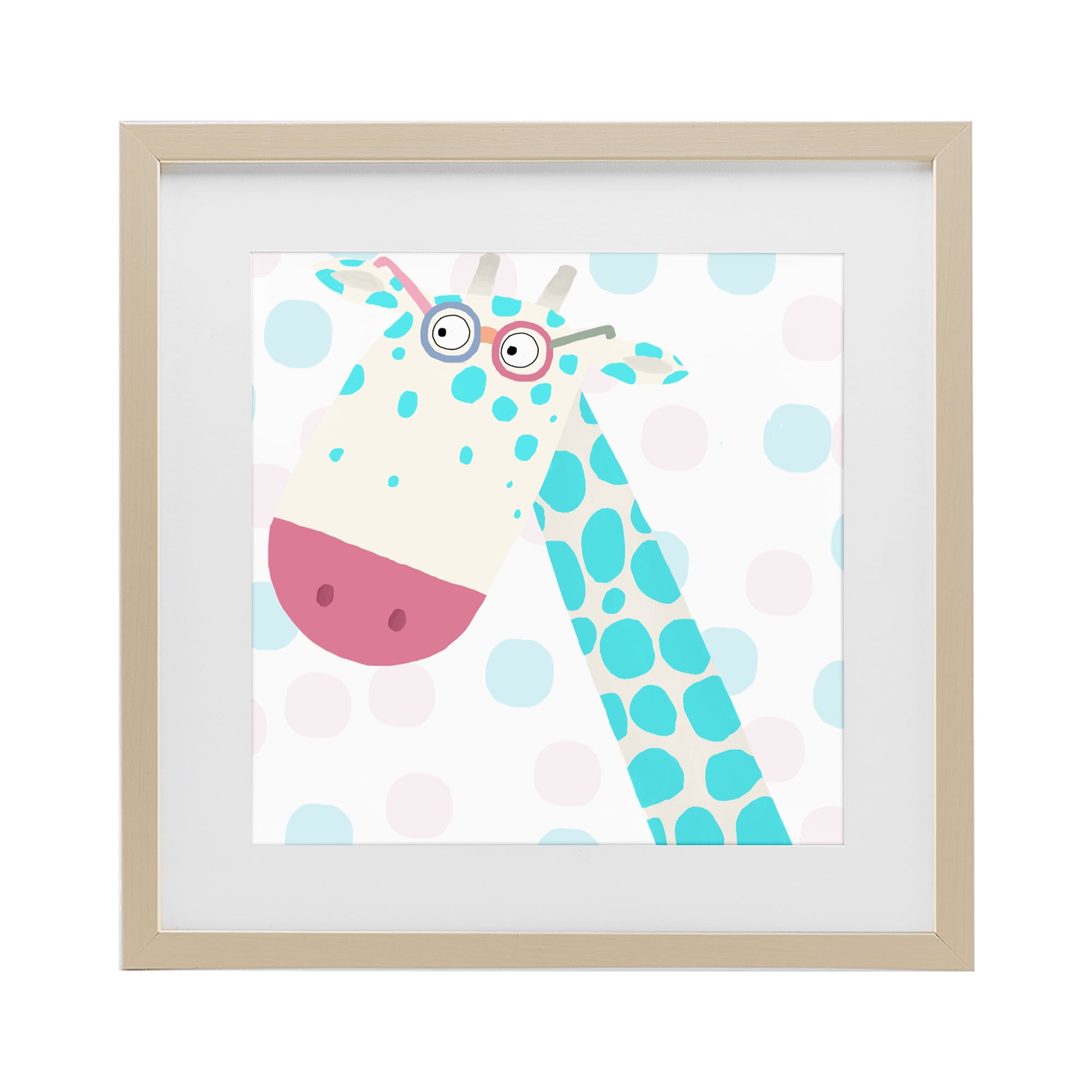 Stupell Industries Electric Blue Giraffe Birch Framed Print Under Glass, design by Carla Daly