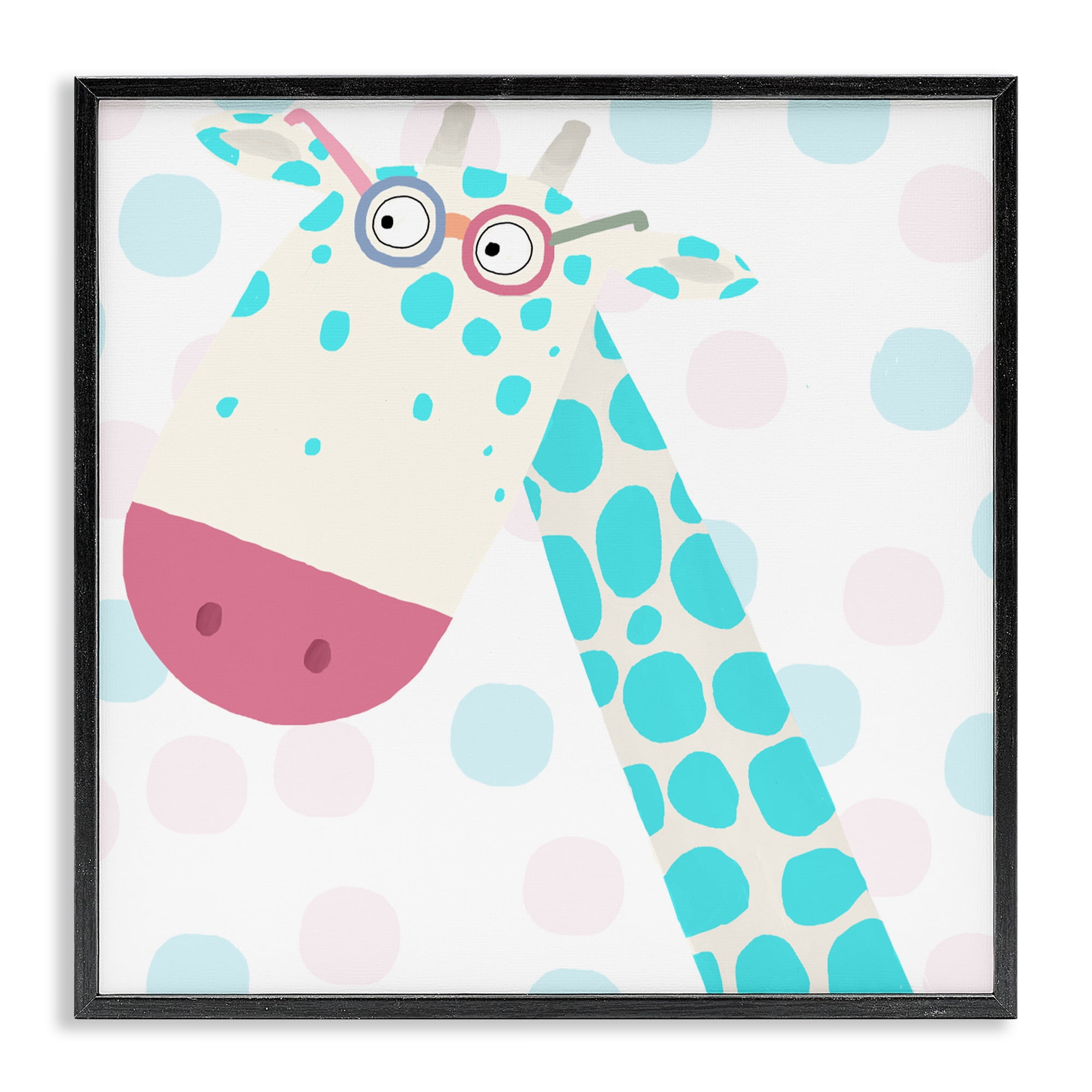 Stupell Industries Electric Blue Giraffe Black Framed Giclee Art, design by Carla Daly