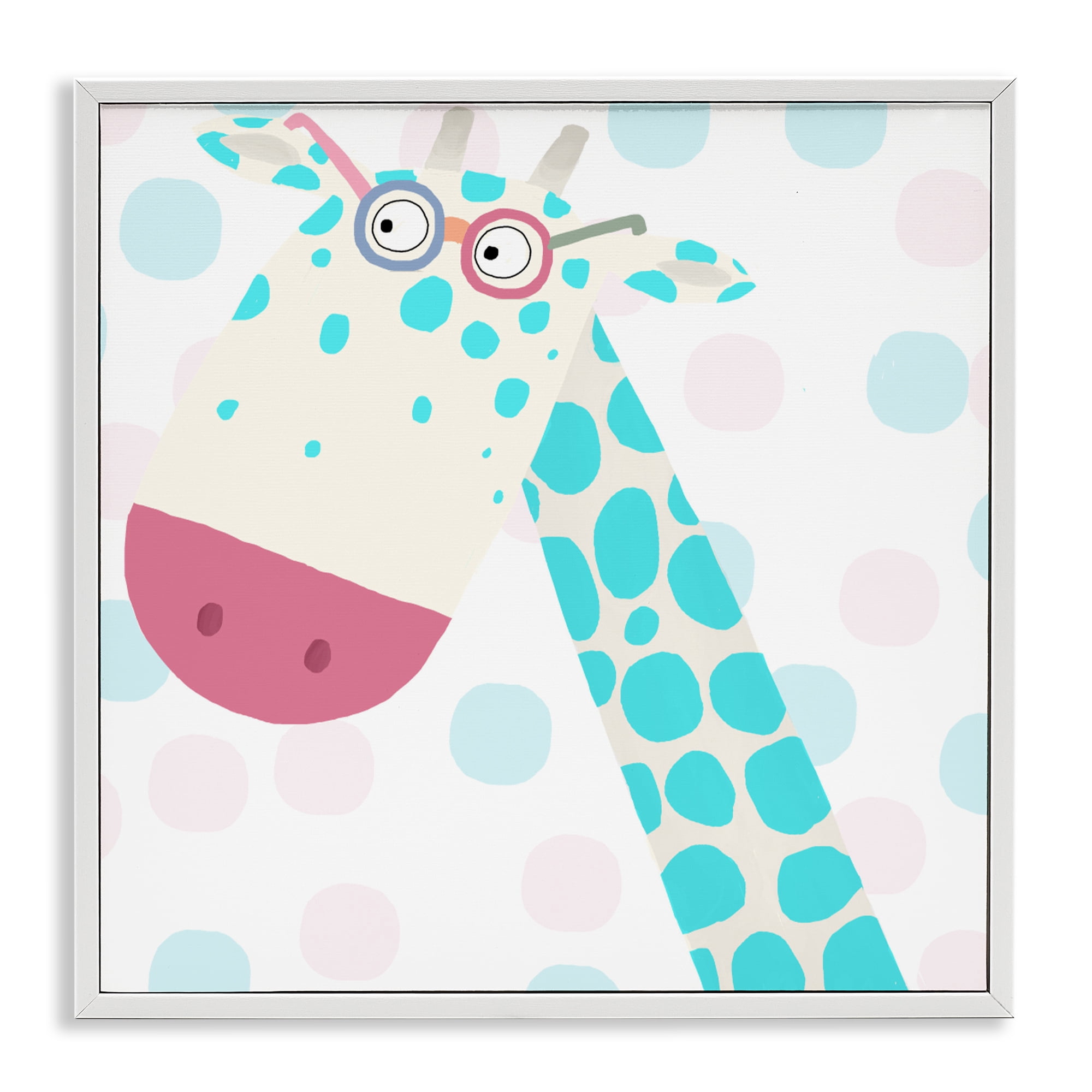 Stupell Industries Electric Blue Giraffe White Framed Giclee Art, design by Carla Daly