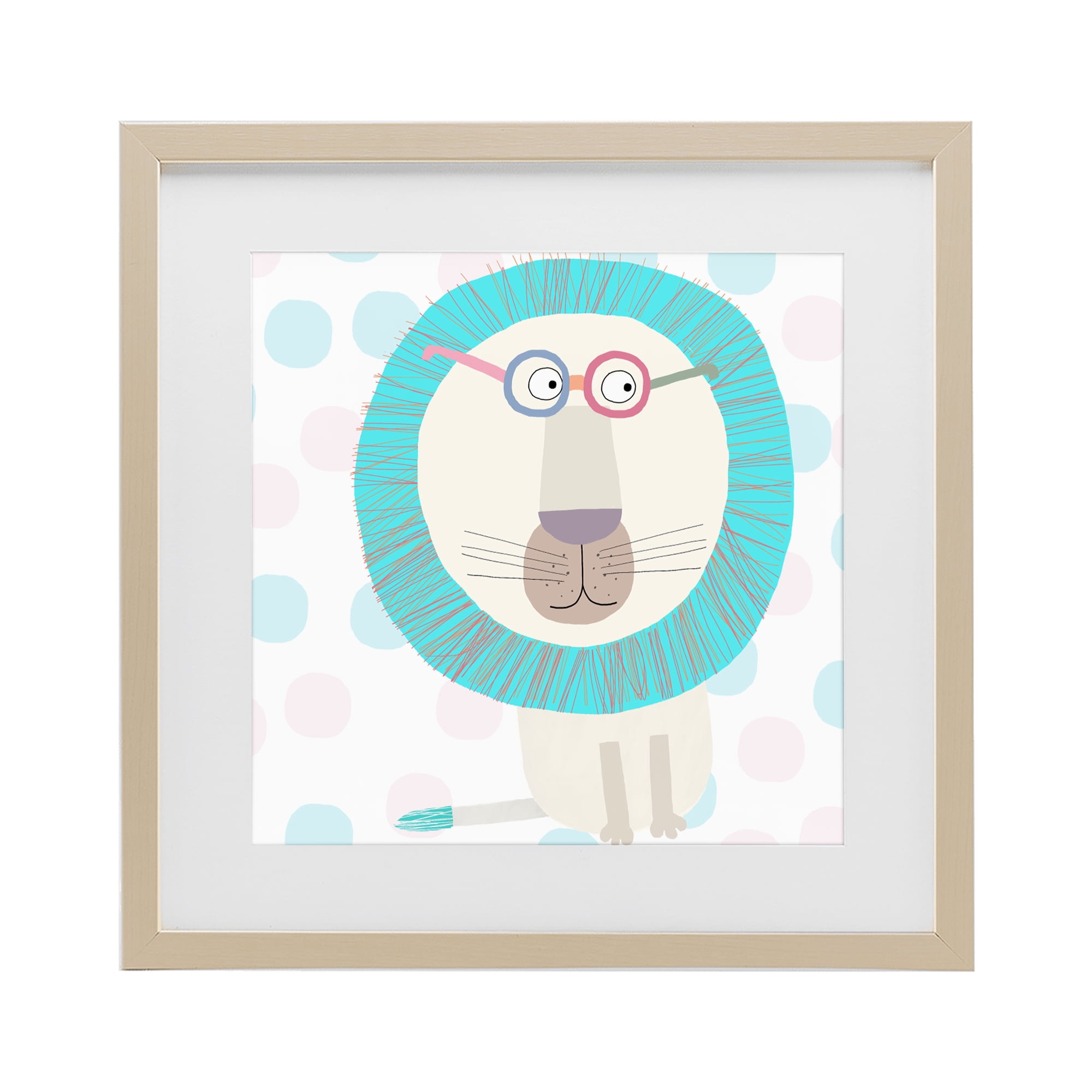 Stupell Industries Electric Blue Lion Birch Framed Print Under Glass, design by Carla Daly