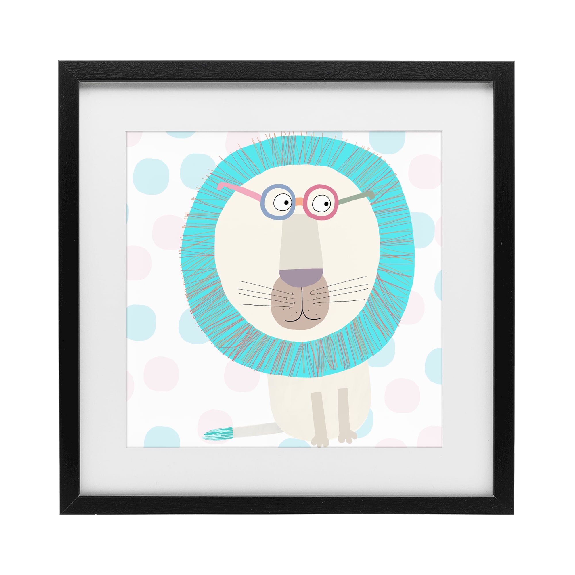 Stupell Industries Electric Blue Lion Black Framed Print Under Glass, design by Carla Daly