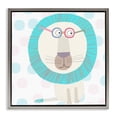 thumbnail image 1 of Stupell Industries Contemporary Electric Blue Lion Gray Floating Frame Canvas Art, 18 x 18, by Carla Daly, 1 of 8
