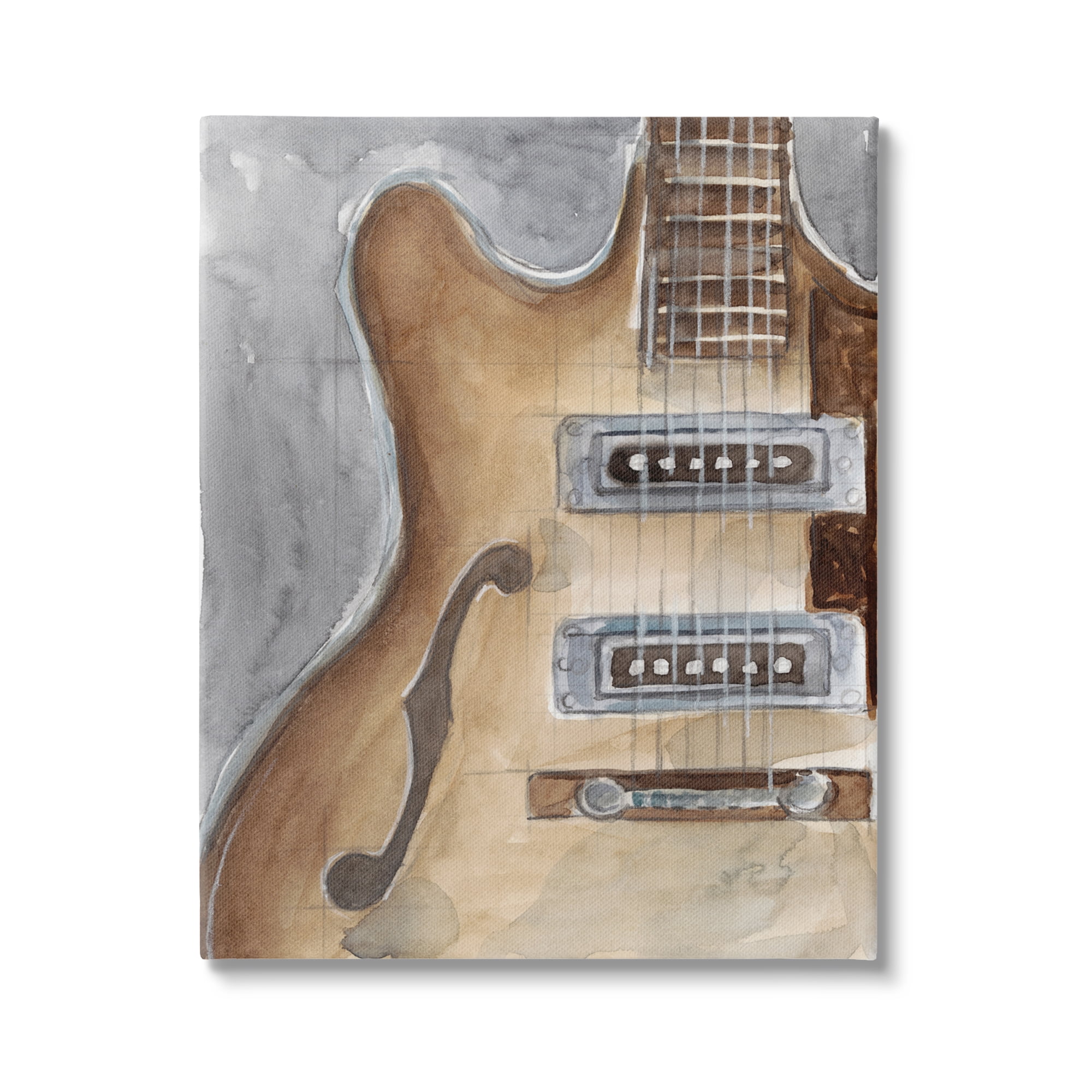 Stupell Industries Electric Guitar Painting Beauty & Fashion Painting Gallery Wrapped Canvas Print Wall Art, 30 x 40